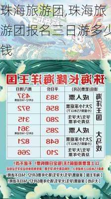 珠海旅游团,珠海旅游团报名三日游多少钱