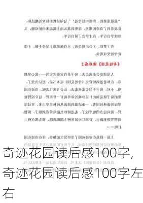 奇迹花园读后感100字,奇迹花园读后感100字左右