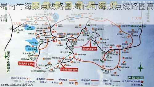 蜀南竹海景点线路图,蜀南竹海景点线路图高清