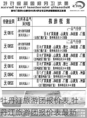 牡丹江旅游团报价表,牡丹江旅游团报价表最新