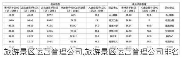 旅游景区运营管理公司,旅游景区运营管理公司排名