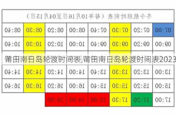 莆田南日岛轮渡时间表,莆田南日岛轮渡时间表2023