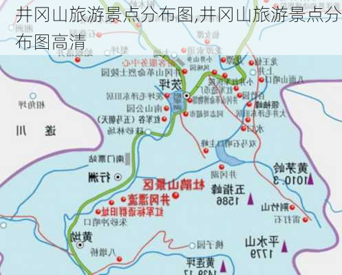 井冈山旅游景点分布图,井冈山旅游景点分布图高清