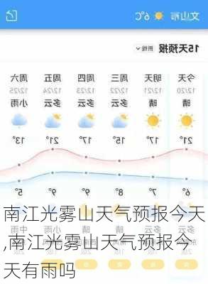 南江光雾山天气预报今天,南江光雾山天气预报今天有雨吗