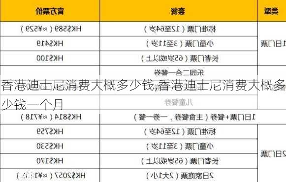 香港迪士尼消费大概多少钱,香港迪士尼消费大概多少钱一个月