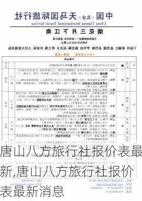 唐山八方旅行社报价表最新,唐山八方旅行社报价表最新消息